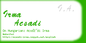 irma acsadi business card